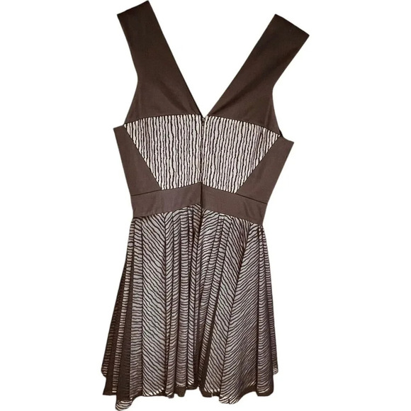 Robert Rodriguez Zebra Stripe Lace Sleeveless Flared Dress - Picture 9 of 14
